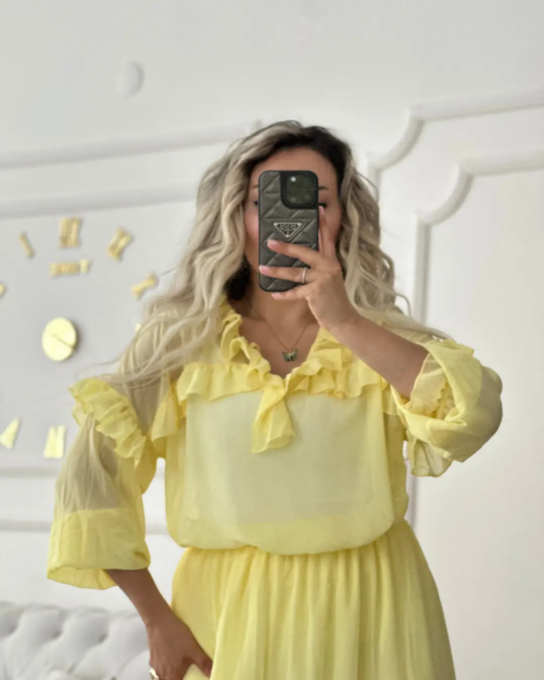 Fırfır Detaylı Şifon Gömlek