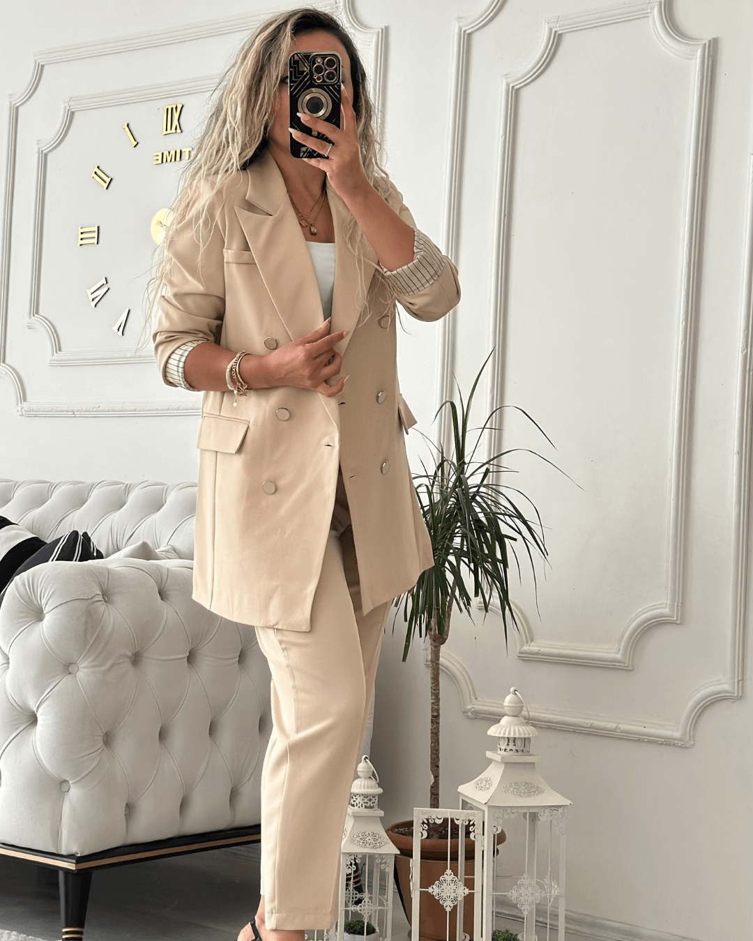 Uzun Kruvaze Blazer Ceket