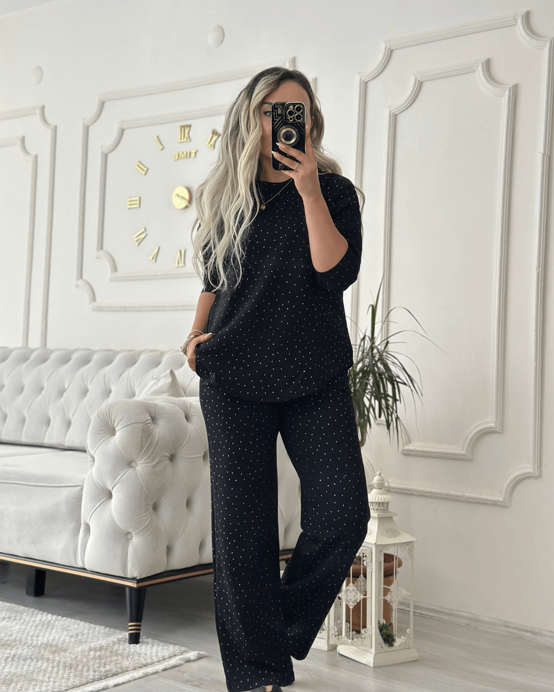 Sıfır Yaka Sim Detaylı Spor İkili Takım