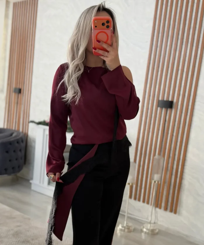 Alternative view of Güpür Saten Detaylı Palazzo Pantolon