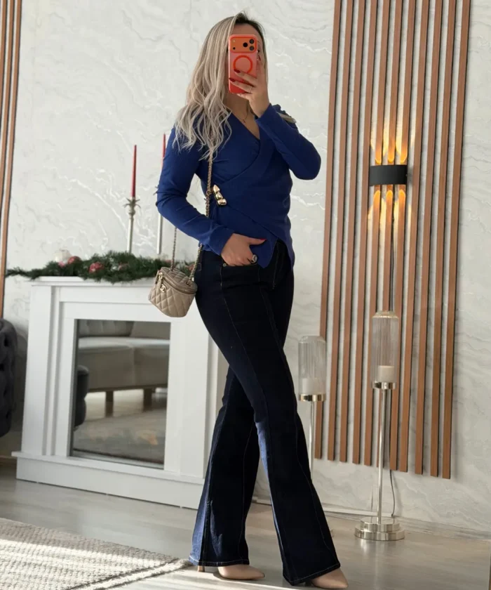 Alternative view of Kendinden Kemerli İspanyol Paça Jean