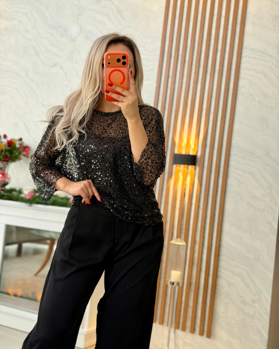 Krep Kumaş Cepli Pantolon