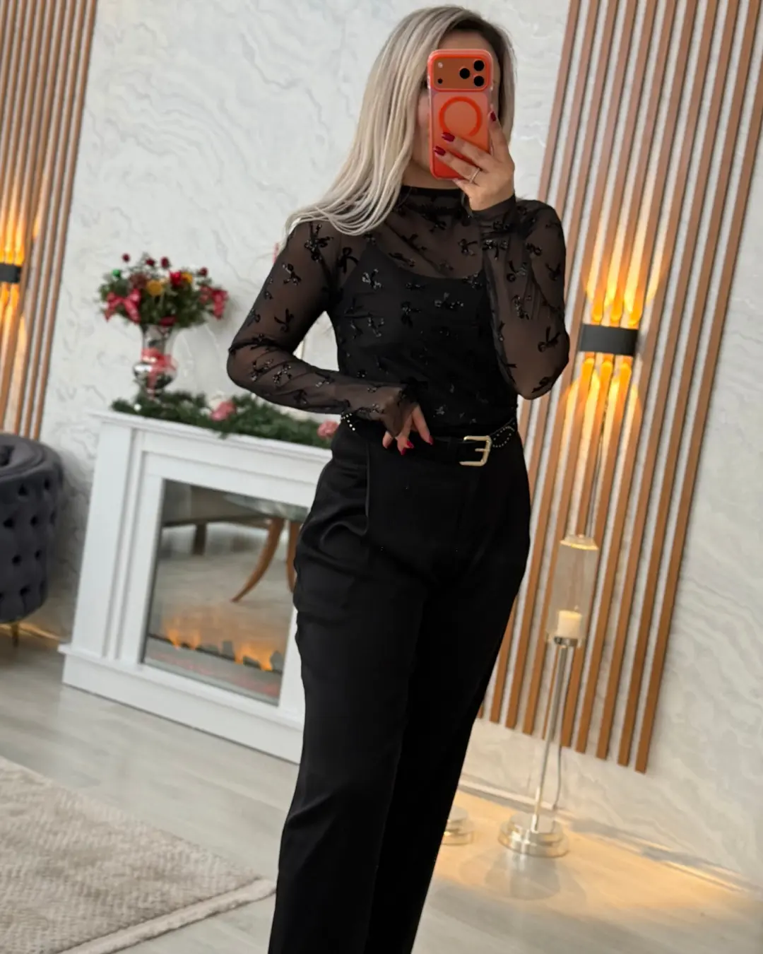 Krep Kumaş Cepli Palazzo Pantolon