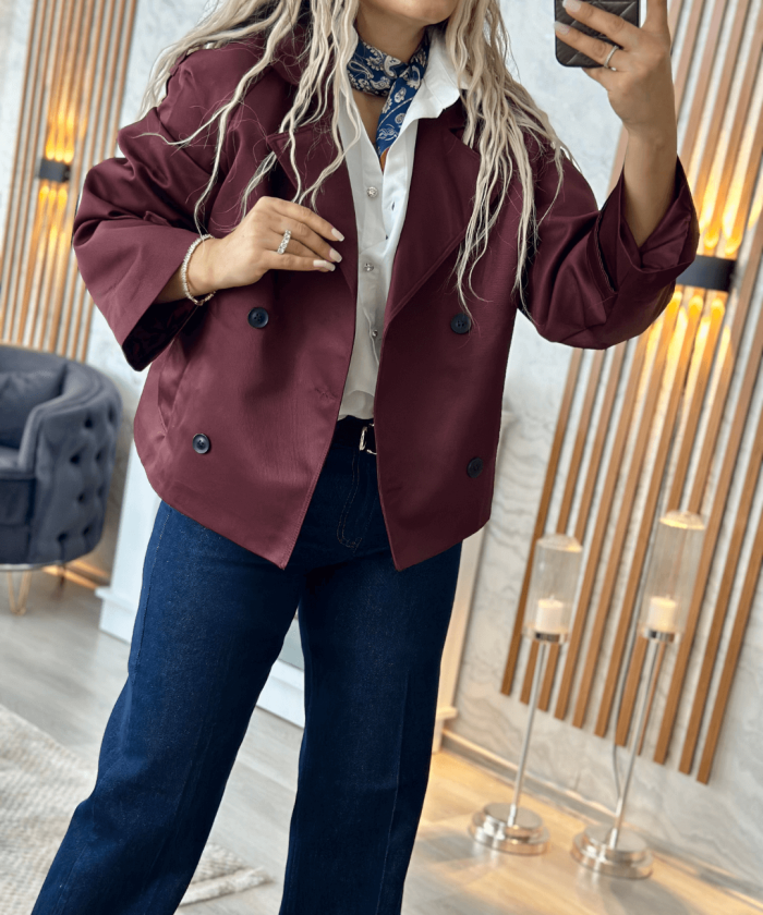 Alternative view of Owersize Kuşaklı Premium Kasa Trençkot