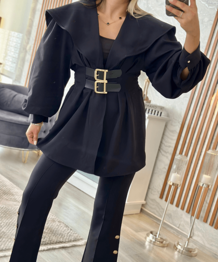 Alternative view of Tasarım Model Şal Yaka Kemerli Ceket